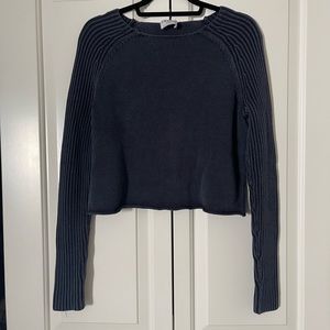 Christina Hall Frame Crop Sweater (Navy) XS